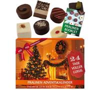 Hallingers Genuss Manufaktur Calendrier de l'Avent aux chocolats sans alcool - 24 chocolats au chocolat de qualité supérieure faits à la main en caco noble - Bonbons cadeau pour famille, enfants