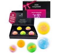 Hallingers Genuss Manufaktur Coffret cadeau de bombes de bain - 5 boules de bain dans une boîte cadeau - Wellness & Spa pour femme - Kit de bain aromatique - Idée cadeau également pour Noël