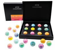 Hallingers Luxury Bath Bombs - Du + Ich = WIR - Aus Liebe - Coffret cadeau de 12 bombes de bain pour la Saint-Valentin avec 12 bombes de bain - Idées cadeaux de Noël et cadeaux de calendrier de
