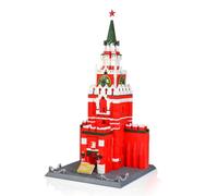 Hallisun Jouet de Construction, Moscou modèle d'architecture de la Tour Spasskaya, Ensemble de Blocs de Taille Standard Cadeau Souvenir de pour Adultes Adolescents Enfants 8 Ans et Plus, 1047 pièces