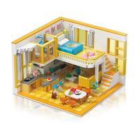 Hallisun Kit de Mini-Blocs Friends House, Maison de Rêve en Cartoon Cottage Modulaire, Jouet Éducatif en Briques à Jouer pour Enfants et Adolescents à partir de 8 Ans, 1048 Pièces