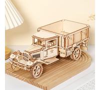 Hallisun Puzzle 3D en bois camion militaire 3D pour adultes, kit de construction de camion mécanique, artisanat de voiture en bois, collectionneurs amateurs, famille, femmes, hommes, à partir de 146
