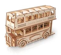 Hallisun Puzzle 3D en Bois, Jeu de Construction de Bus à Deux étages Avec Engrenage Mécanique, Modèle à Construire pour Adultes de 14 Ans et Plus, Cadeau de Noël, 349 Pièces