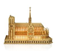 Hallisun Puzzle 3D en Bois Notre Dame de Paris - Modèle d'Architecture pour Adultes, Jouet de Bâtiment Célèbre de Paris France à Faire Soi-même, Cadeau de Noël Souvenir, 266 Pièces