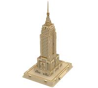 Hallisun Puzzle 3D en Bois pour Adultes, kit de modèle d'architecture de New York en Bois, kit de Construction de manoir à Faire soi-même, Jouet Artisanal, Cadeau de Noël, 88 pièces