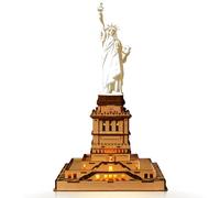Hallisun Puzzle 3D en Bois pour Adultes, modèle d'architecture de la Statue de la Liberté, kit de Construction en Bois Souvenir de Collection la Ville de New York, Cadeau de Noël, 147 pièces