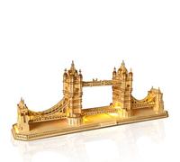 Hallisun Puzzle 3D en bois pour adultes, modèle d'architecture du Tower Bridge de Londres en bois, kit de bricolage de bâtiment célèbre en bois pour adultes, cadeau de Noël, 450 pièces