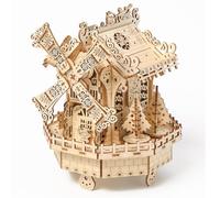Hallisun Puzzle 3D en bois pour adultes - Puzzle 3D - Mini maison de conte de fées - Kit de modélisation avec musique - Kit de construction DIY - Décoration - 140 pièces