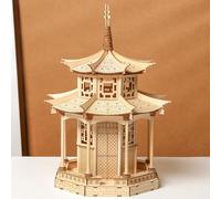 Hallisun Puzzles 3D en Bois pour Adultes, Maquette pagode en Bois, modèle pavillon octogonal à Monter soi-même, Puzzle 3D Pavillons à Construire, Cadeau Loisirs créatifs et de décoration, 373 pièces