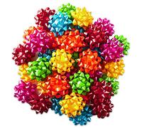 Hallmark 0005RSB1230 Lot de 36 nœuds assortis pour cadeau d'anniversaire rouge, rose, orange, vert, bleu sarcelle, jaune, papier, lumineux