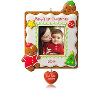 Hallmark 2014 Baby's 1st Christmas One Cute Cookie Photo Holder Ornament by Hallmark
