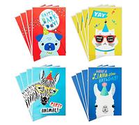Hallmark Assortiment de 16 cartes d'anniversaire avec enveloppes (animaux de fête)
