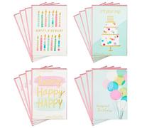 Hallmark Assortiment de 16 cartes d'anniversaire avec enveloppes (gâteau, bougies, ballons)
