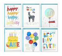 Hallmark Assortiment de 24 cartes d'anniversaire avec enveloppes (lettrage arc-en-ciel, Best Day Ever)