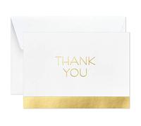 Hallmark - Assortiment de cartes de remerciement - 50 notes de remerciement avec enveloppes - Pour remerciements cadeaux de mariage Doré/blanc