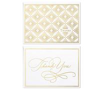Hallmark - Assortiment de cartes de remerciement - 50 notes de remerciement avec enveloppes - Pour remerciements cadeaux de mariage Gold Foil Scroll