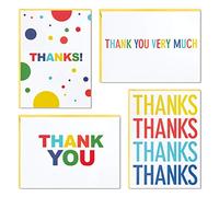 Hallmark Assortiment de cartes de remerciement, couleurs primaires (48 notes de remerciement pour enfants et adultes)