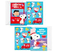 Hallmark Assortiment de cartes de Saint-Valentin Peanuts Snoopy et Lucy (24 cartes de Saint-Valentin, 24 feuilles d'autocollants et enveloppes)