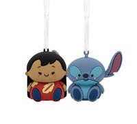 Hallmark Better Together Disney Lilo & Stitch Lot de 2 dcorations de Nol magntiques incassables