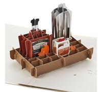 Hallmark Carte 3D et pop up pour la fête des pères, kit de mélange de cocktails à l'ancienne, whisky, papa, grand-père, mari, or, argent, marron