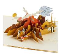 Hallmark Carte 3D et pop-up pour toutes les occasions, motif Star Wars, anniversaire, fête des pères, Luke Skywalker, Obi Wan Kenobi, C-3PO, R2-D2, Stormtroopers, or, jaune, rouge