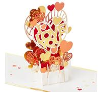 Hallmark Carte d'amour 3D et pop up, cœurs pour anniversaire, Saint-Valentin, fiançailles, or, rouge