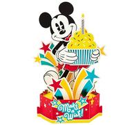 Hallmark Carte d'anniversaire 3D et pop-up Disney Mickey Mouse avec cupcakes et étoiles, pour lui, rouge, jaune