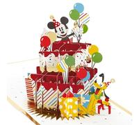 Hallmark Carte d'anniversaire 3D et pop up, motif Disney Mickey Mouse et Pluto, feuille d'or et rouge