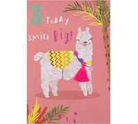 Hallmark Carte d'anniversaire 8 ans Motif lamas insolite avec pompon et pompon