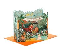 Hallmark Carte d'anniversaire pop-up 3D pour enfants, motif jungle, fille, fils, sœur, vert, doré