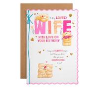 Hallmark Carte d'anniversaire pour femme, motif ours Forever Friends, rose, bleu