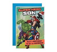 Hallmark Carte d'anniversaire pour fils - Motif super-héros Marvel avec activité