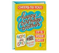 Hallmark Carte d'anniversaire pour frère de la part d'une sœur (Cheers to You) (5RZB1533)