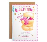 Hallmark Carte d'anniversaire pour petite amie, avec cœurs - Rose et bleu