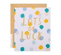 Hallmark Carte de bonne chance - Motif contemporain à pois multicolores - 16,2 x 13,5 x 0,2 cm