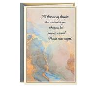 Hallmark Carte de condoléances pour anniversaire de mort (« Caring Thoughts Never Stopped ») pour veuve, veuve, amie