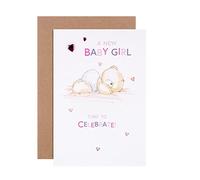 Hallmark Carte de félicitations de naissance pour bébé fille - Joli motif de petits podiums
