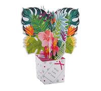 Hallmark Carte de fête des mères 3D avec motif de plantes tropicales, souvenir, vert, bleu, rose, blanc