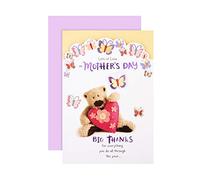 Hallmark Carte de fête des mères, motif Wellibobs, ours, cœur et papillon, carte de fête des mères pour maman, grand-mère, épouse, blanche