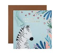 Hallmark Carte de fête des mères - Motif zèbre bleu contemporain