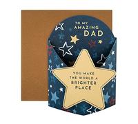 Hallmark Carte de fête des pères pour papa, motif étoile pop up, carte 3D, bleu, feuille d'or