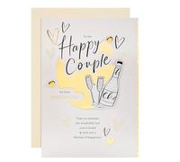 Hallmark Carte de mariage pour couple, jeunes mariés, feuille d'or, cœurs, pétillant avec verset sincère