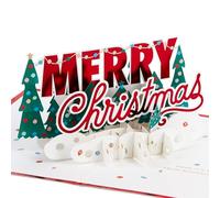 Hallmark Carte de Noël 3D et carte pop-up, bannière festive, rouge, vert
