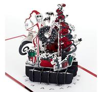Hallmark Carte de Noël 3D et carte pop-up L'Étrange Noël de monsieur Jack Skellington, Zéro, rouge, noir