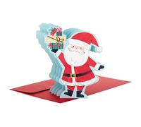 Hallmark Carte de Noël 3D et Pop Up - Père Noël et cadeaux - Rouge et bleu
