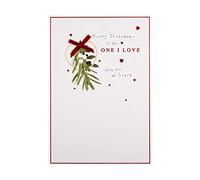 Hallmark Carte de Noël pour Celui que j'aime - Motif gui traditionnel et cœurs