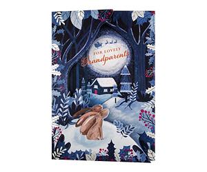 Hallmark Carte de Noël pour grands-parents - Motif lapin traditionnel