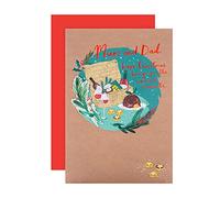 Hallmark Carte de Noël pour maman et papa - Design contemporain illustré avec fixation 3D
