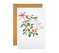 Hallmark Carte de Noël pour maman et papa - Motif feuilles et baies