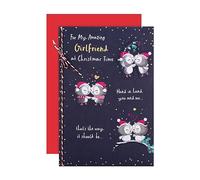 Hallmark Carte de Noël pour petite amie - Motif chouettes illustrées